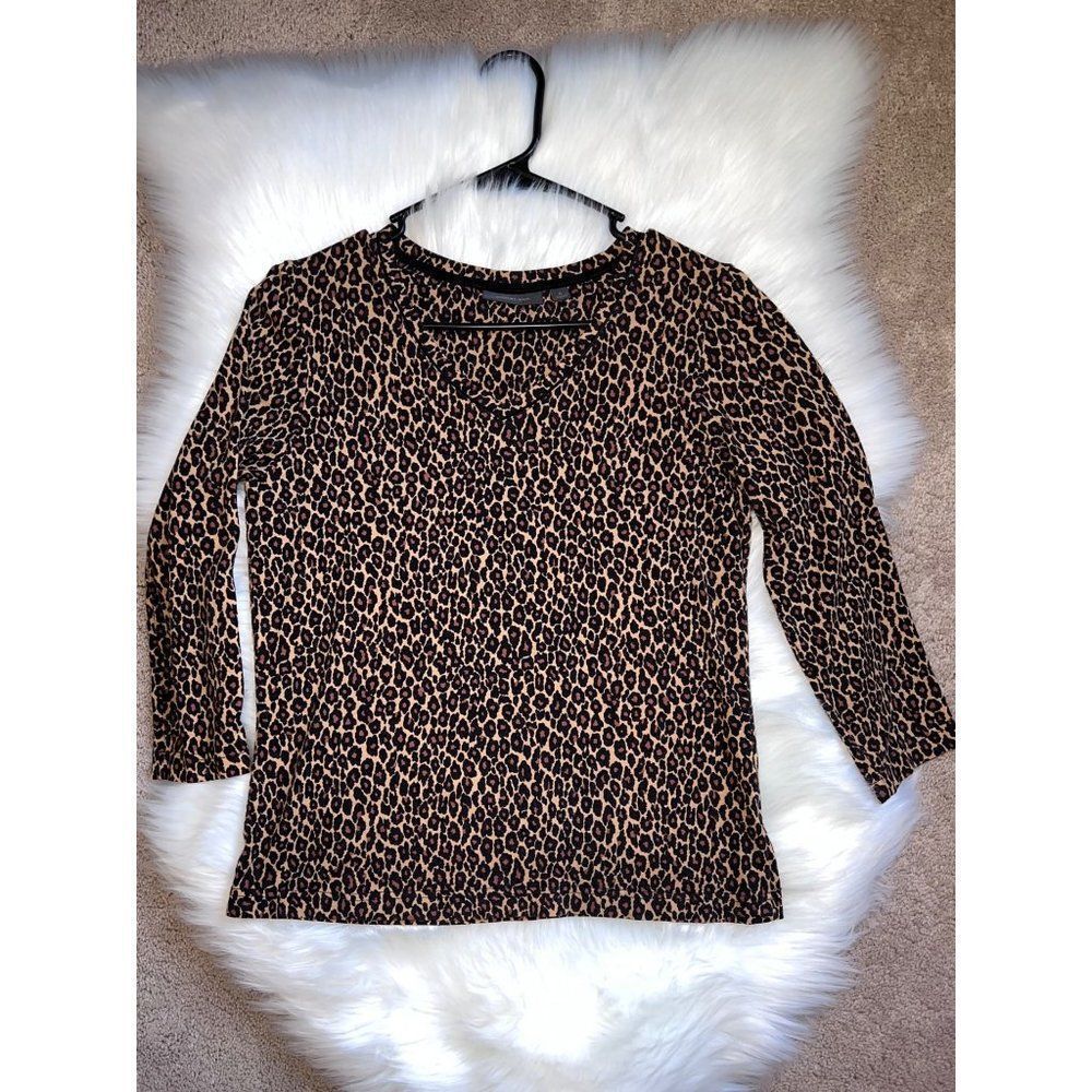 Amber Sun Leopard Animal Print Shirt Small